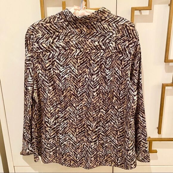 Chico’s Boho Cotton Animal Print Blouse Like New - Picture 4 of 4